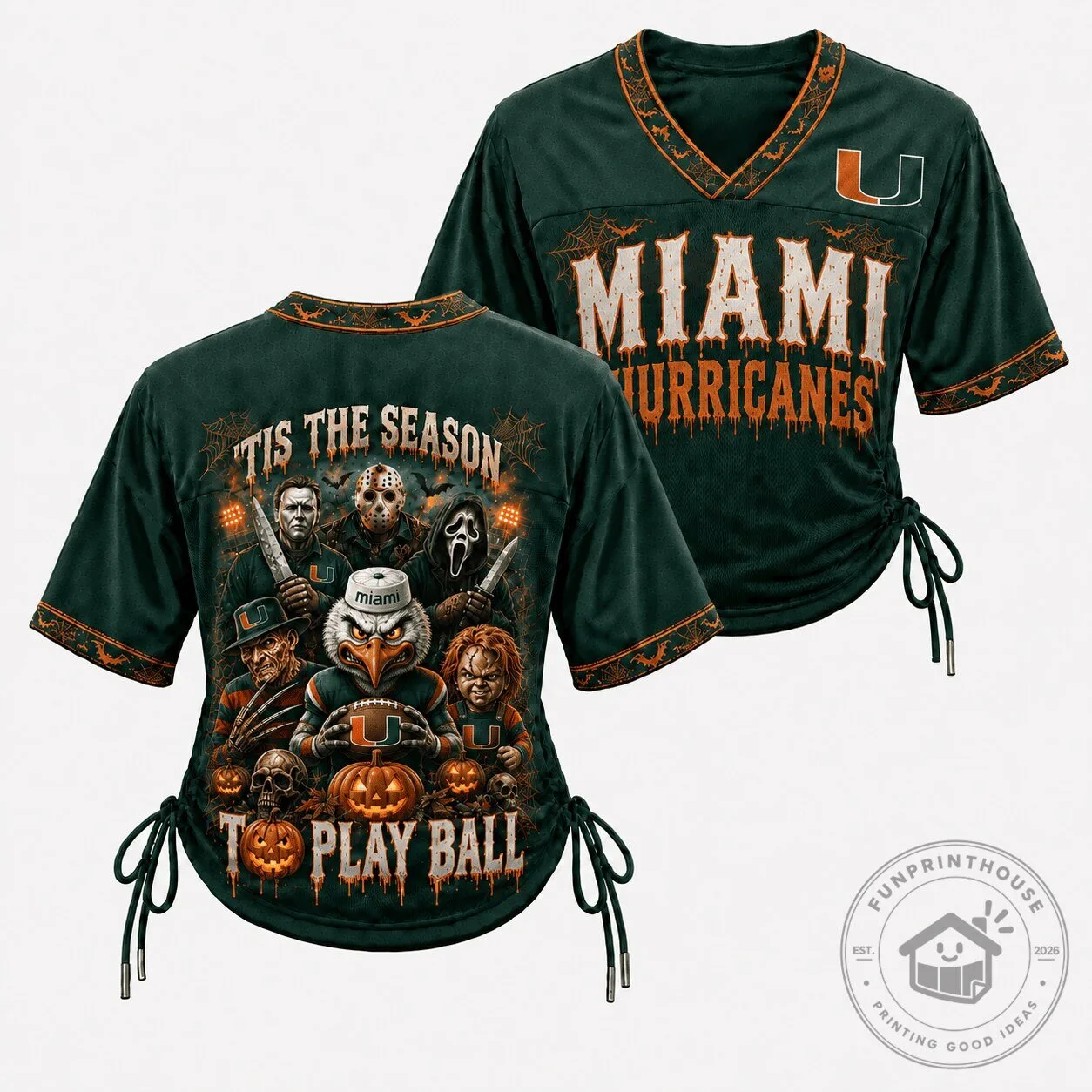 Miami Hurricanes Halloween Horror Movie Characters Football Jersey