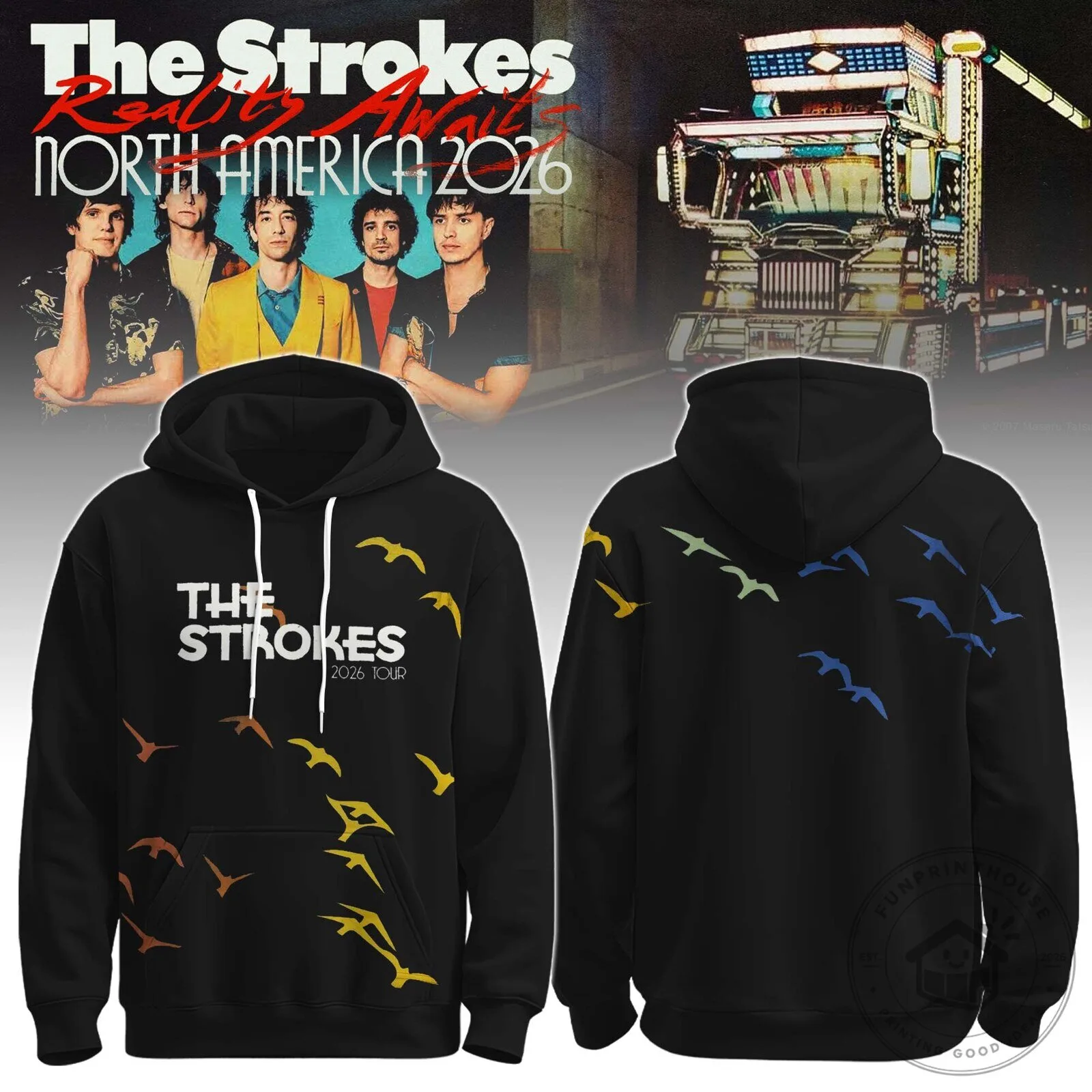 The Strokes Reality Awaits North America 2026 Tour Hoodie