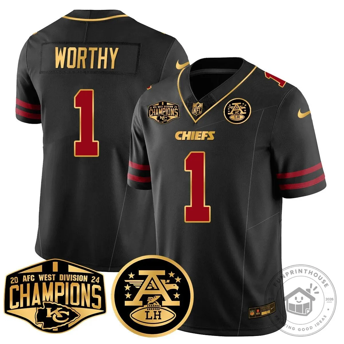 Kansas City Chiefs 2024 AFC West Division Champions Football