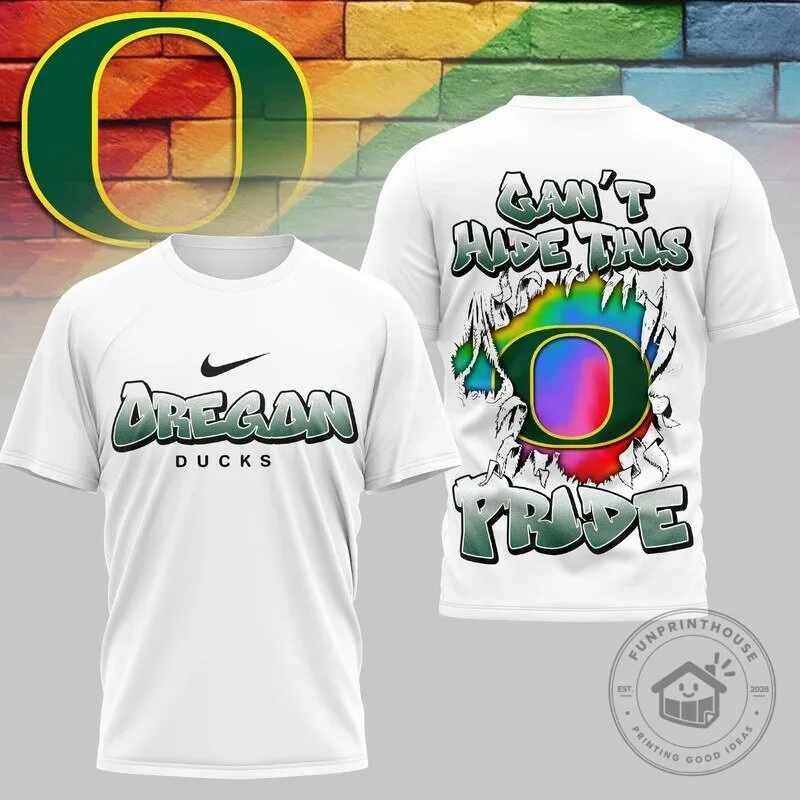 Oregon Ducks Pride Month Shirt, NCAA Rainbow Pride Graphic T-Shirt