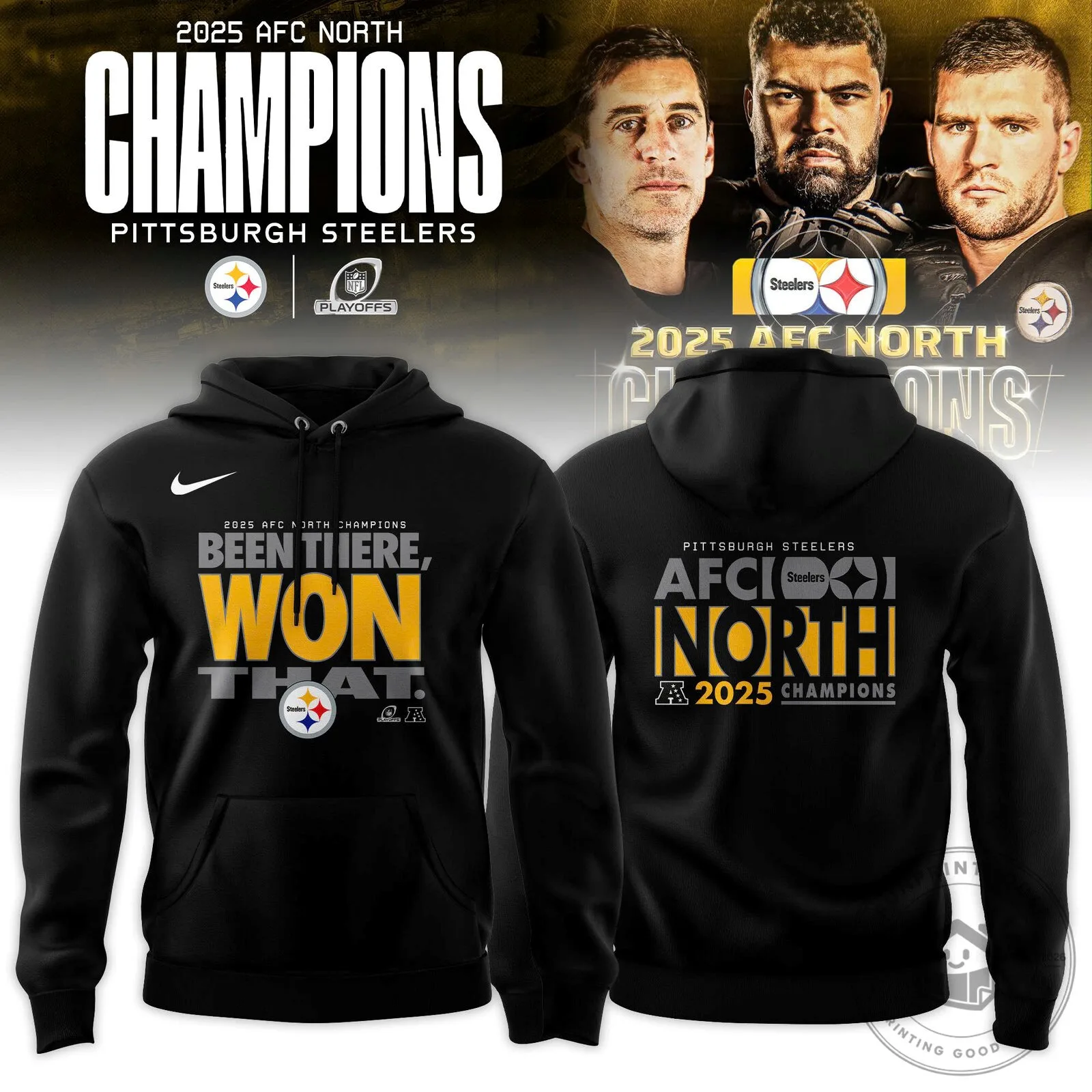 Pittsburgh Steelers 2025 AFC North Division Champions Locker Room Hoodie - BTF Trend