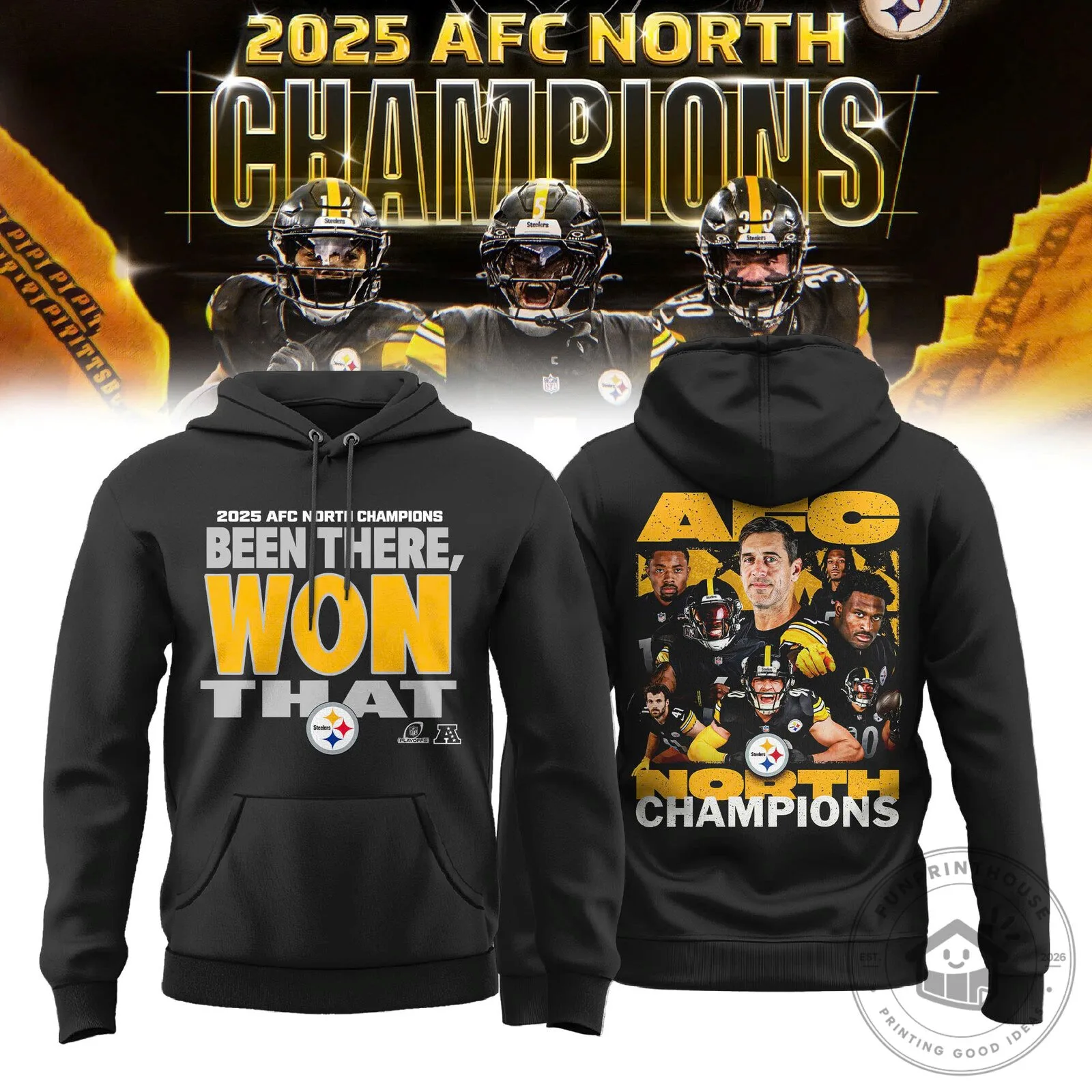 _ Pittsburgh Steelers 2025 AFC North Division Champions Hoodie - BTF Trend
