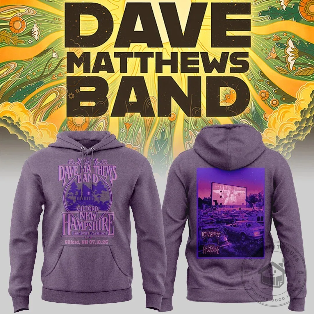 Dave Matthews Band Gilford New Hampshire Summer Tour 2026 Concert Hoodie