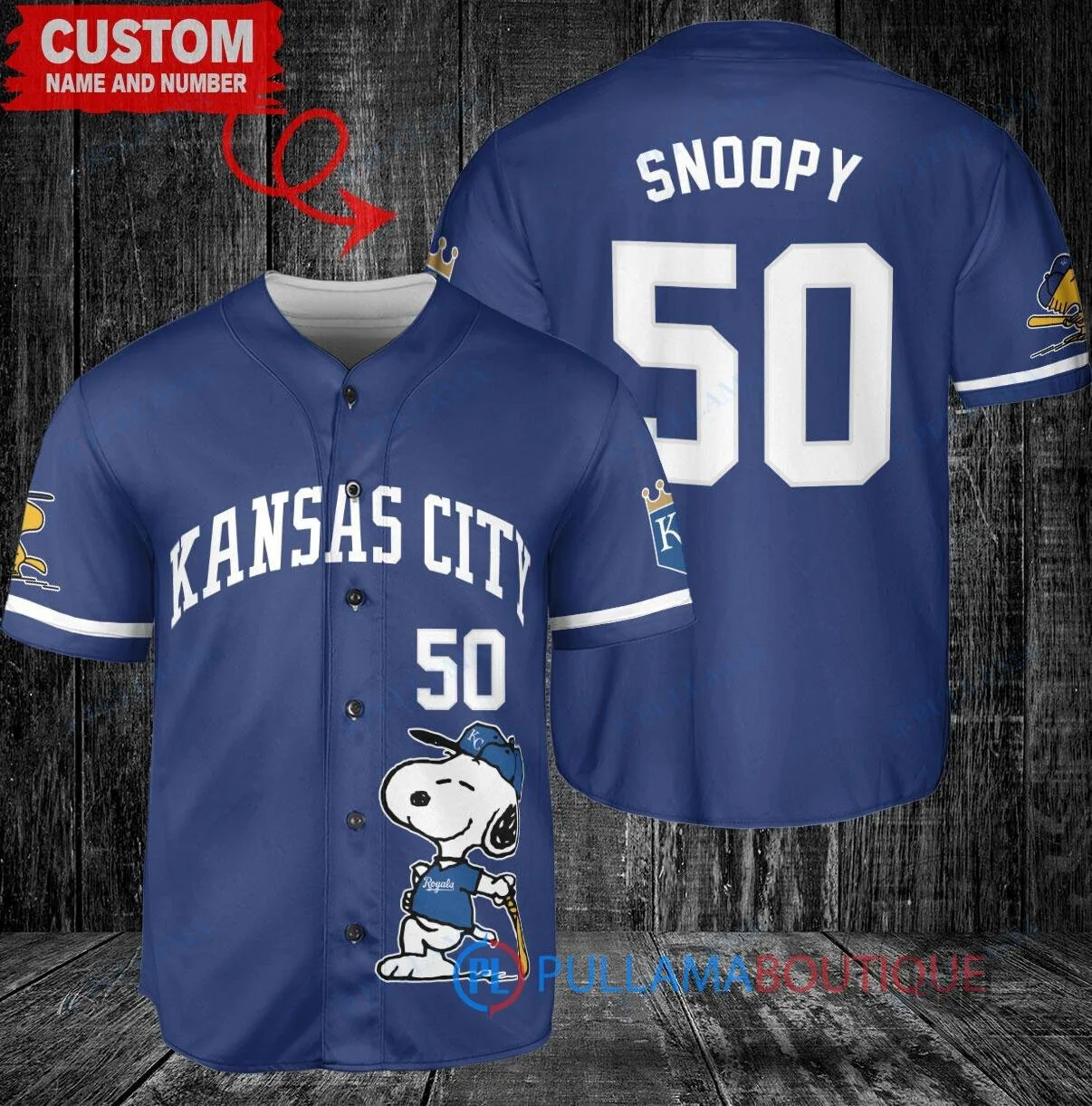 Kansas City Royals Baseball Snoopy Cartoon Character Custom Jersey