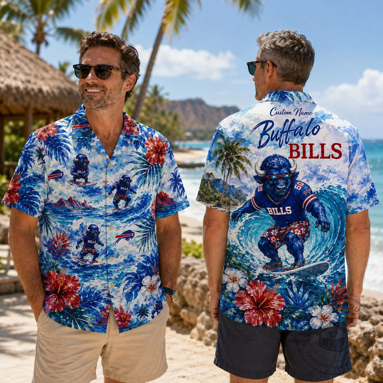 Buffalo Bills Personalized Surfing Gorilla Hawaiian Shirt