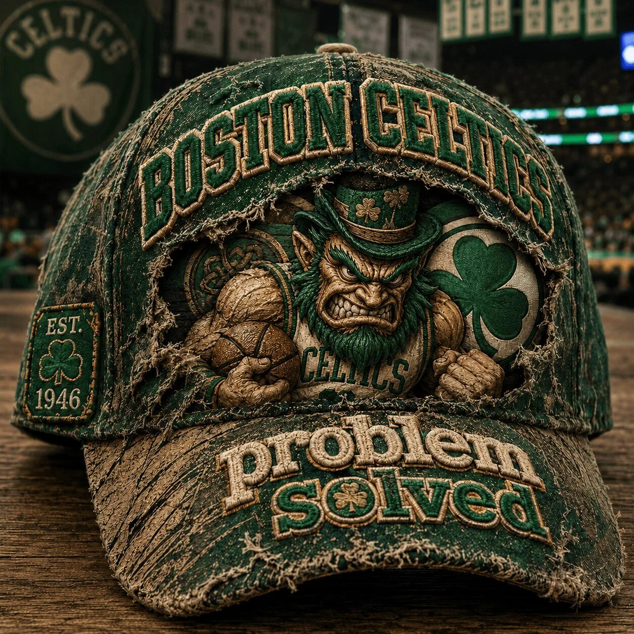 Boston Celtics Distressed Vintage Baseball Cap Hat