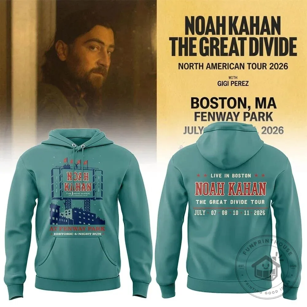 Noah Kahan The Great Divide Tour 2026 Fenway Park Hoodie