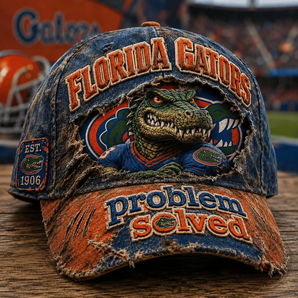 Florida Gators Vintage Distressed Denim Baseball Cap Hat
