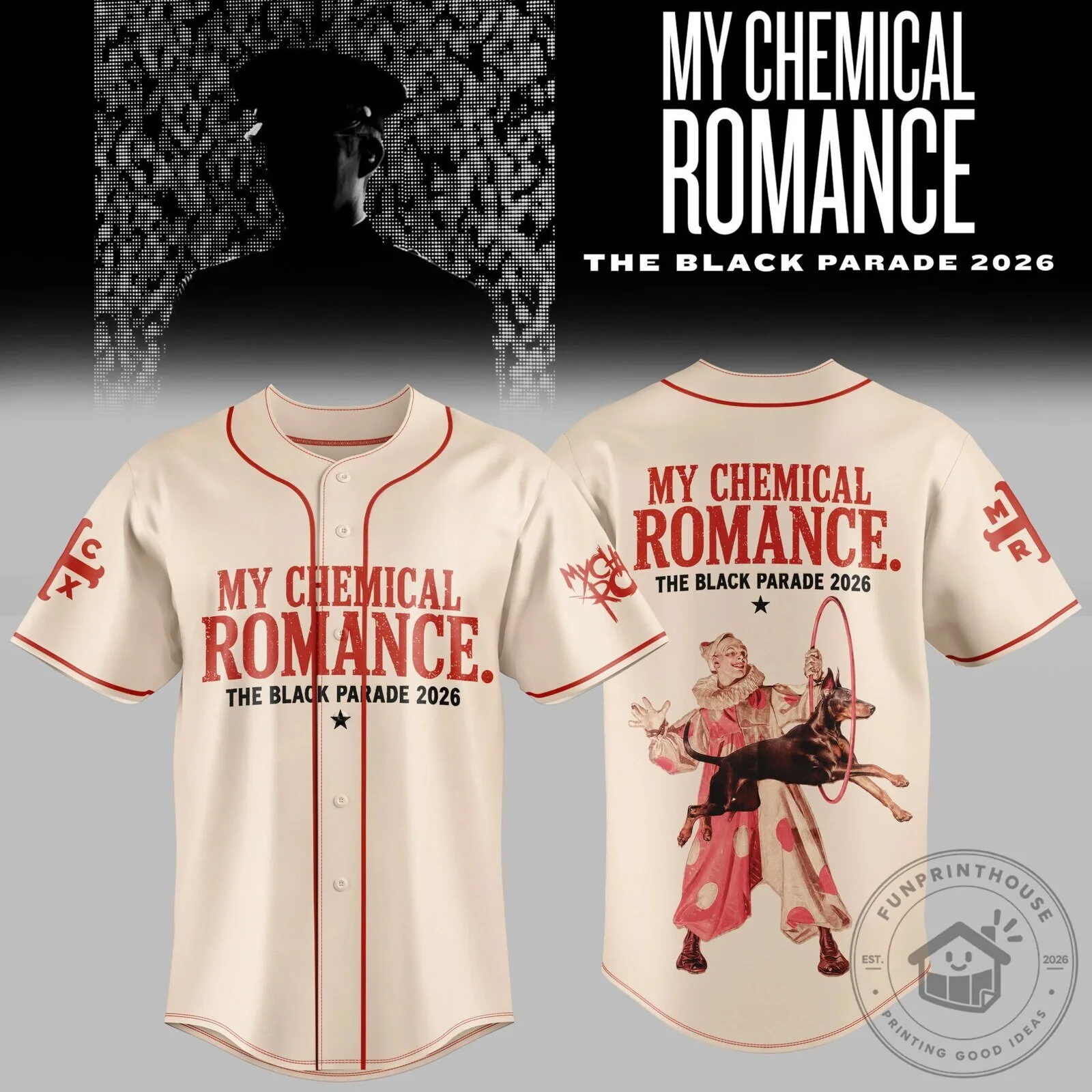 2026 Baseball Jersey featuring My Chemical Romance's The Black Parade