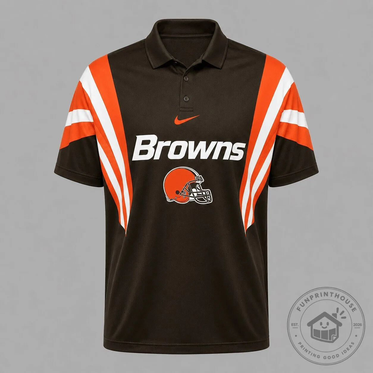 Cleveland Browns National Football League Team Logo Fan Polo Shirt