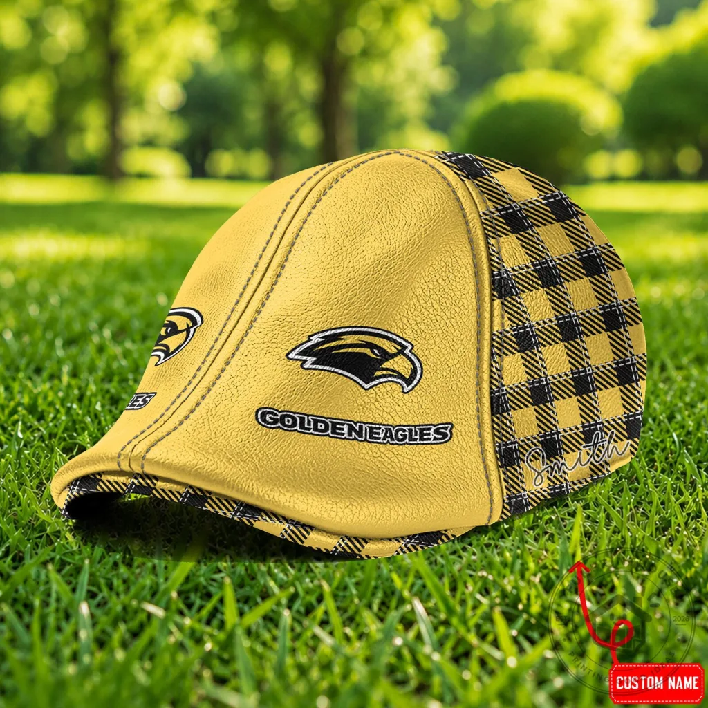 Southern Miss Golden Eagles NCAA Custom Name Plaid Golf Cap Hat Southern Miss Golden Eagles NCAA Custom Name Plaid Golf Cap Hat