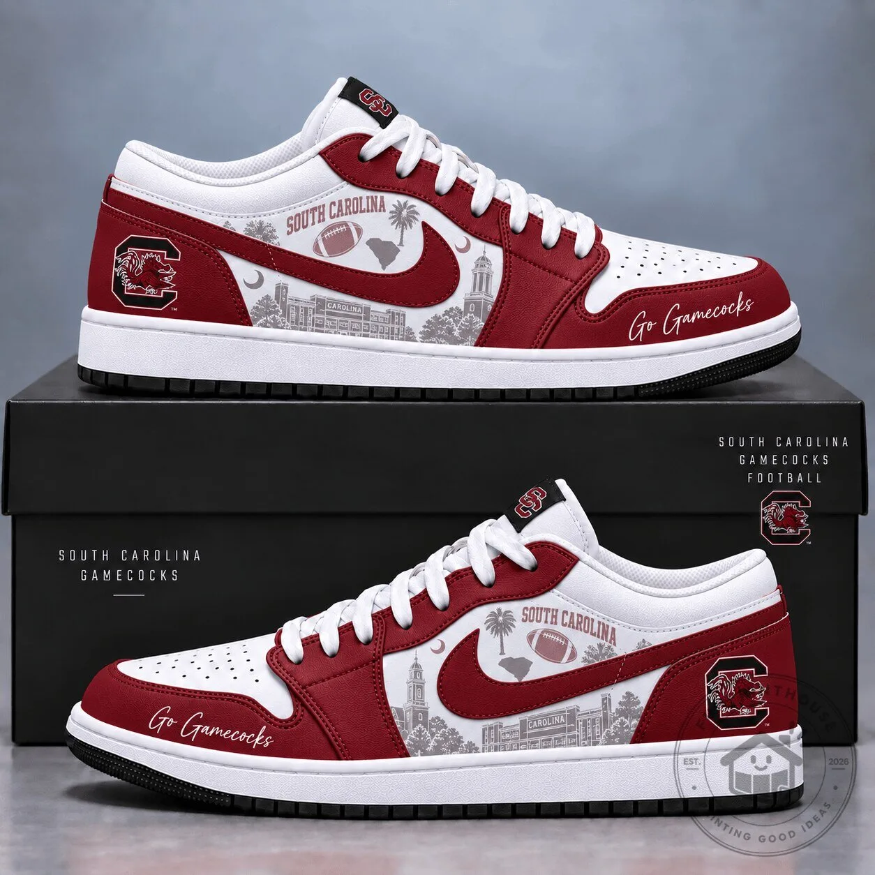South Carolina Gamecocks Football Team Logo Custom Printed Sneakers