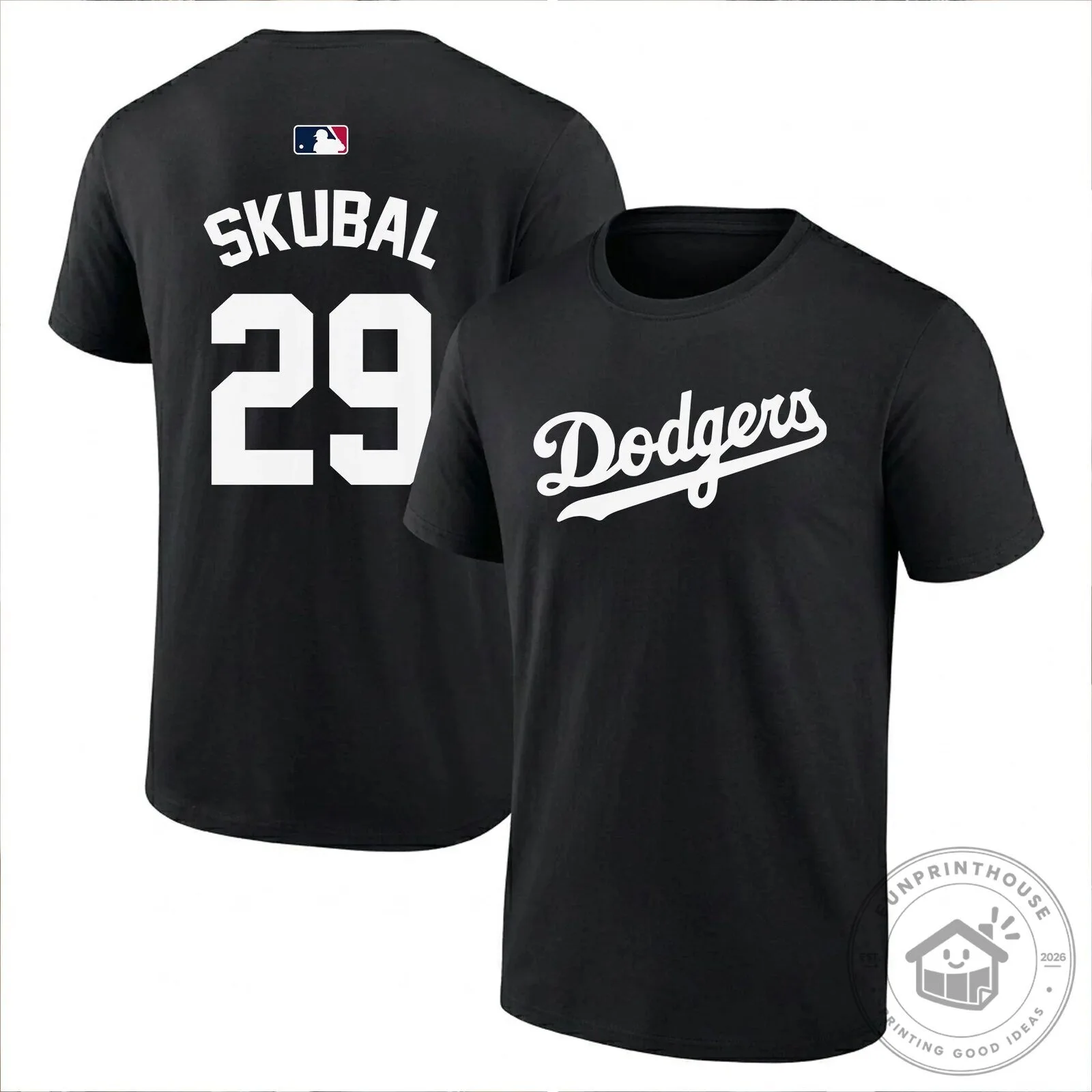 Los Angeles Dodgers Tarik Skubal Number 29 Baseball Player Black T-Shirt