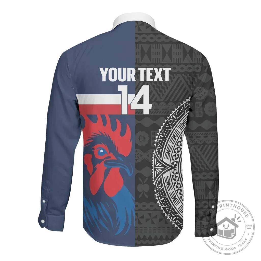 Fiji and France Rugby Long Sleeve Button Down Shirt Flying Fijian Les Bleus 5 Fiji and France Rugby Long Sleeve Button Down Shirt Flying Fijian Les Bleus