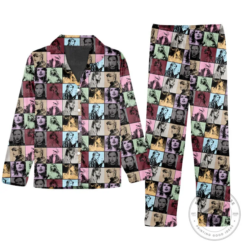 Taylor Swift Eras Tour Pop Art Style Adult Pajamas Set