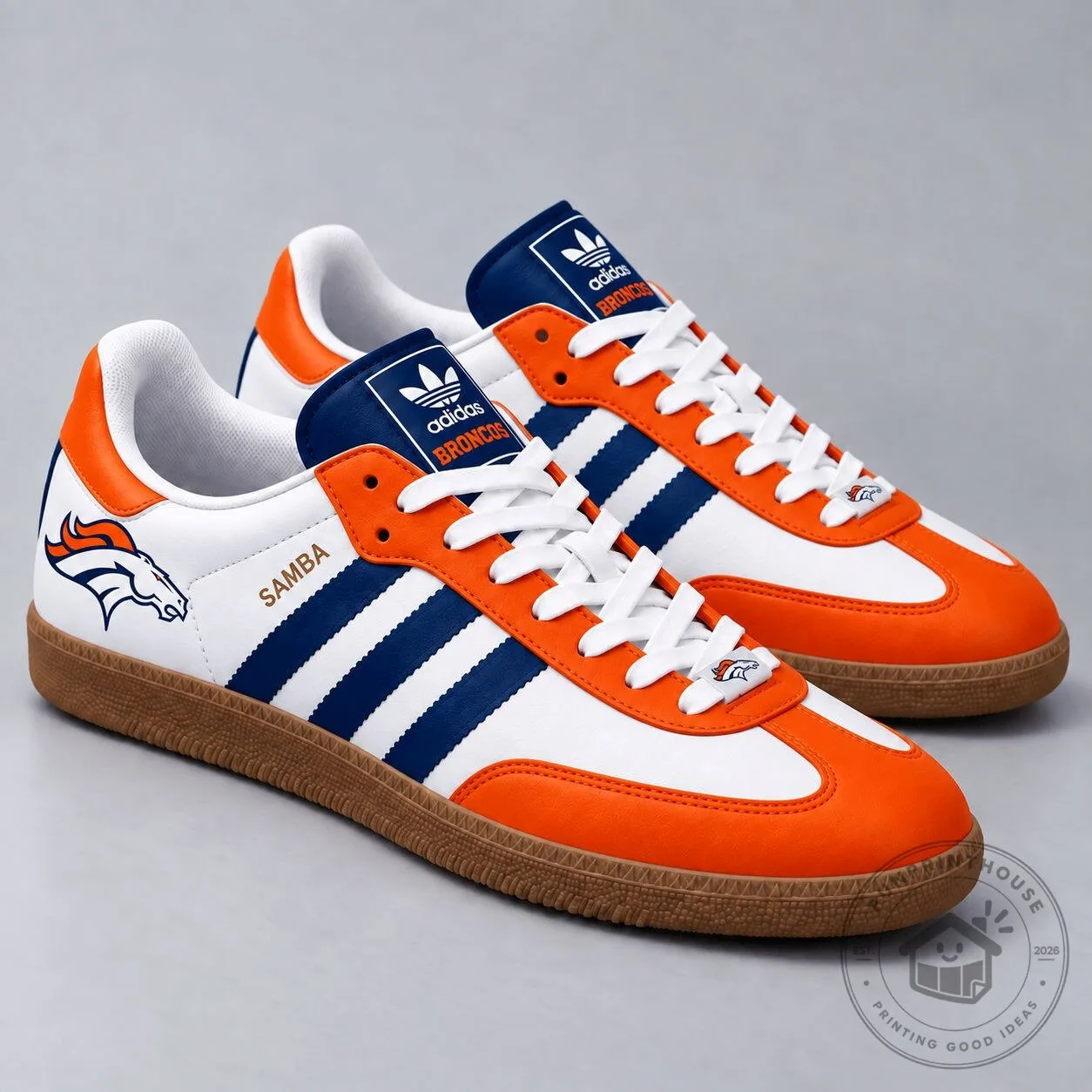 Denver Broncos NFL Team Pride Adidas Samba Style Sneakers Shoes