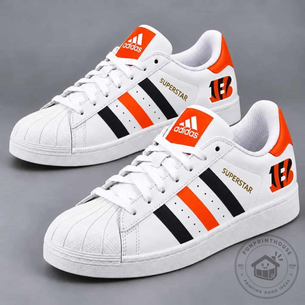 Cincinnati Bengals Team Pride Superstar Sneakers - NFL Football Fan Shoes Cincinnati Bengals Team Pride Superstar Sneakers - NFL Football Fan Shoes