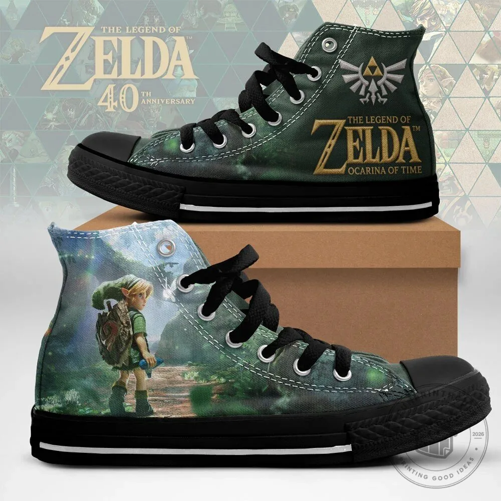 The Legend of Zelda Ocarina of Time High Top Canvas Shoes for Men and Women 1 The Legend of Zelda Ocarina of Time High Top Canvas Shoes for Men and Women