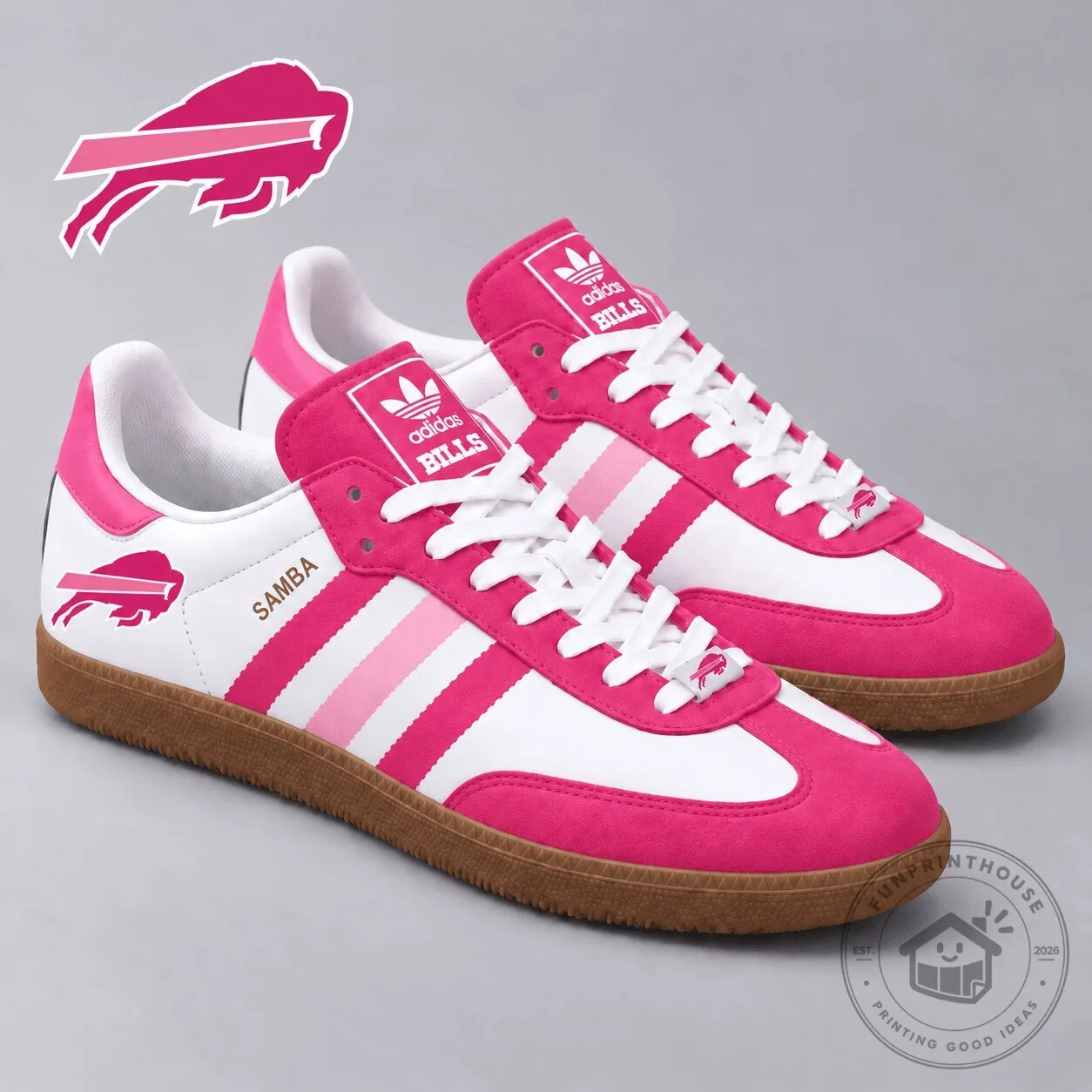 Buffalo Bills Pink Breast Cancer Awareness Samba Shoes for Women