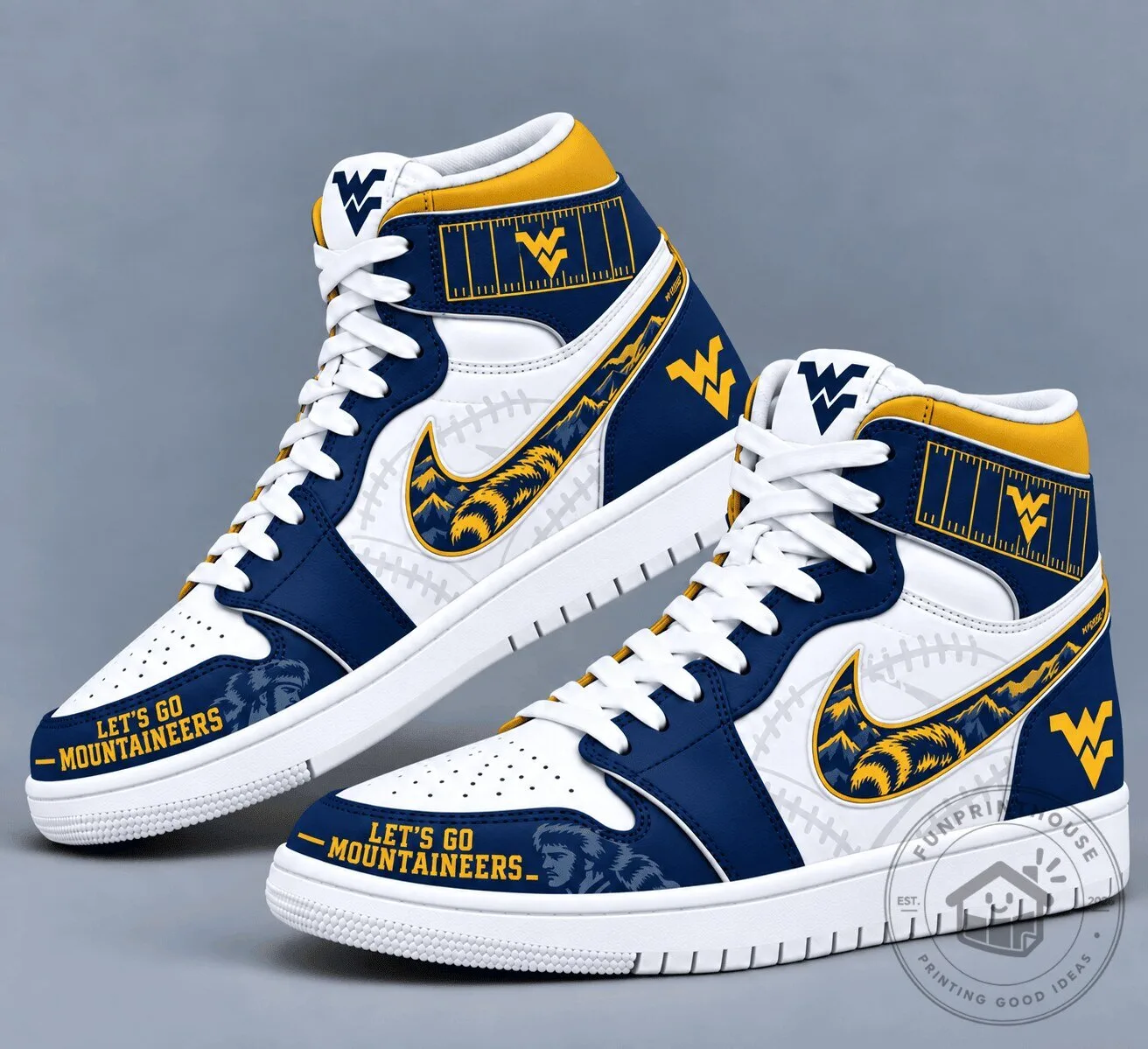 West Virginia Mountaineers Team Spirit High-Top Sneakers Shoes