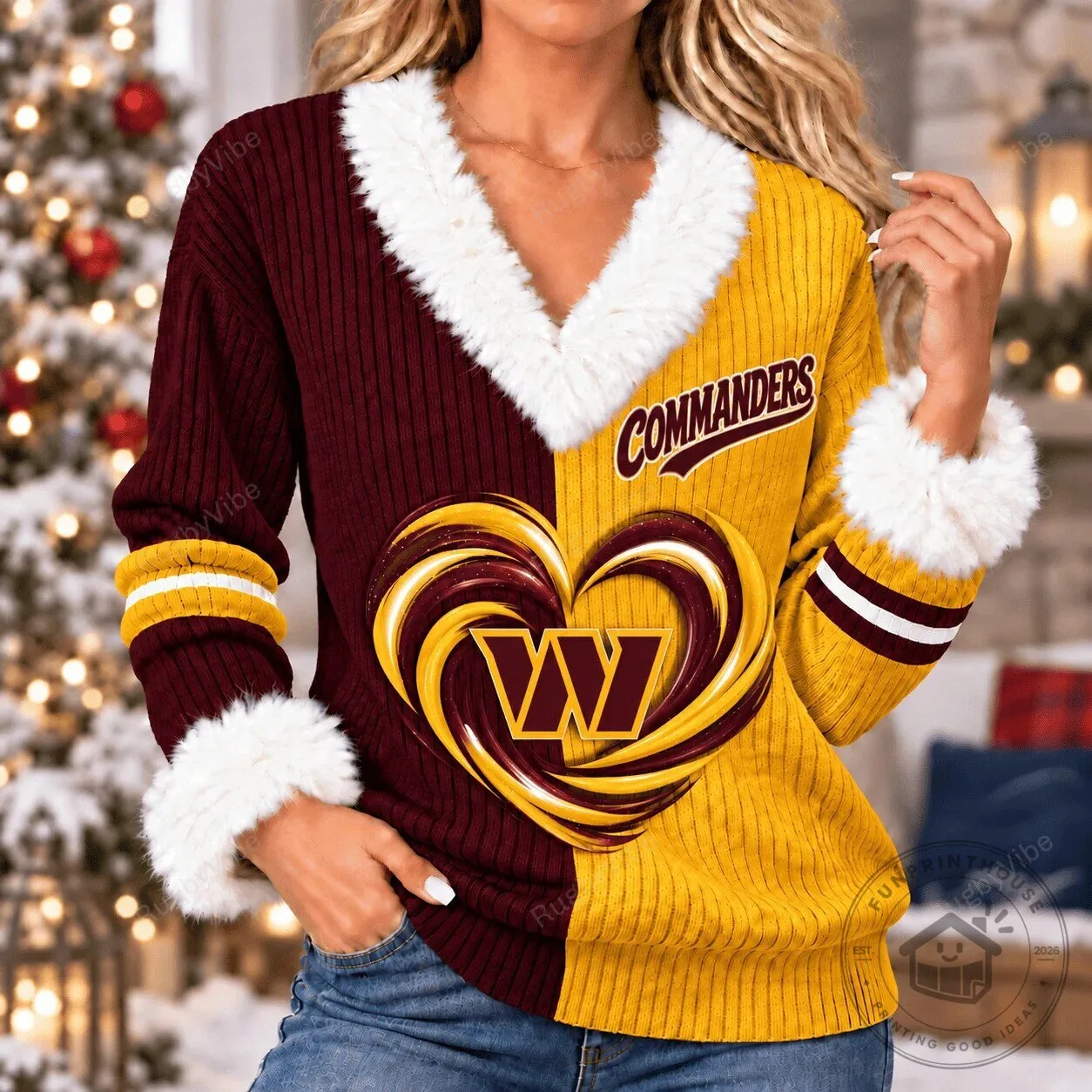 Washington Commanders Football Team Christmas Holiday Sweater