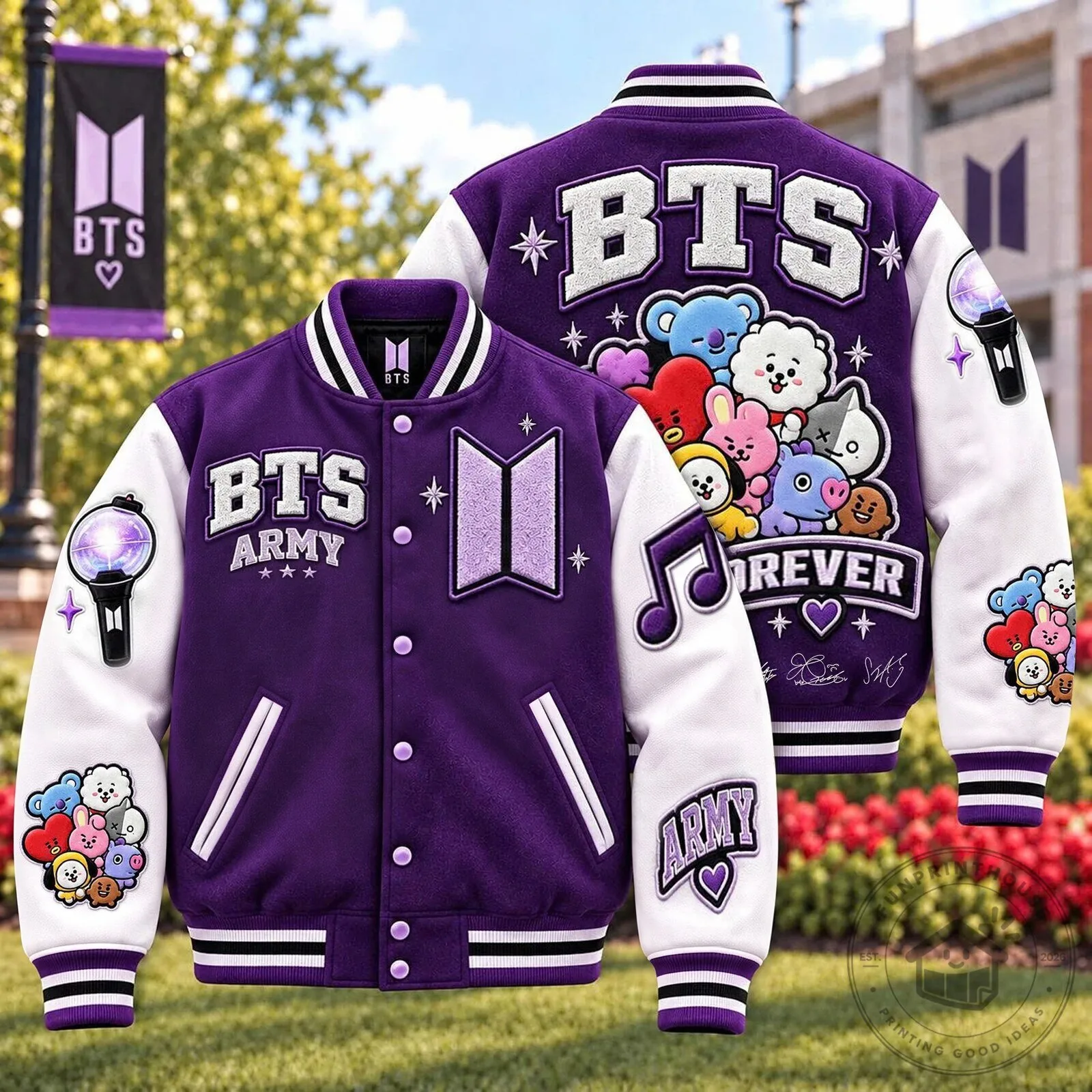 BTS Bangtan Boys K-Pop Music Group Varsity Jacket