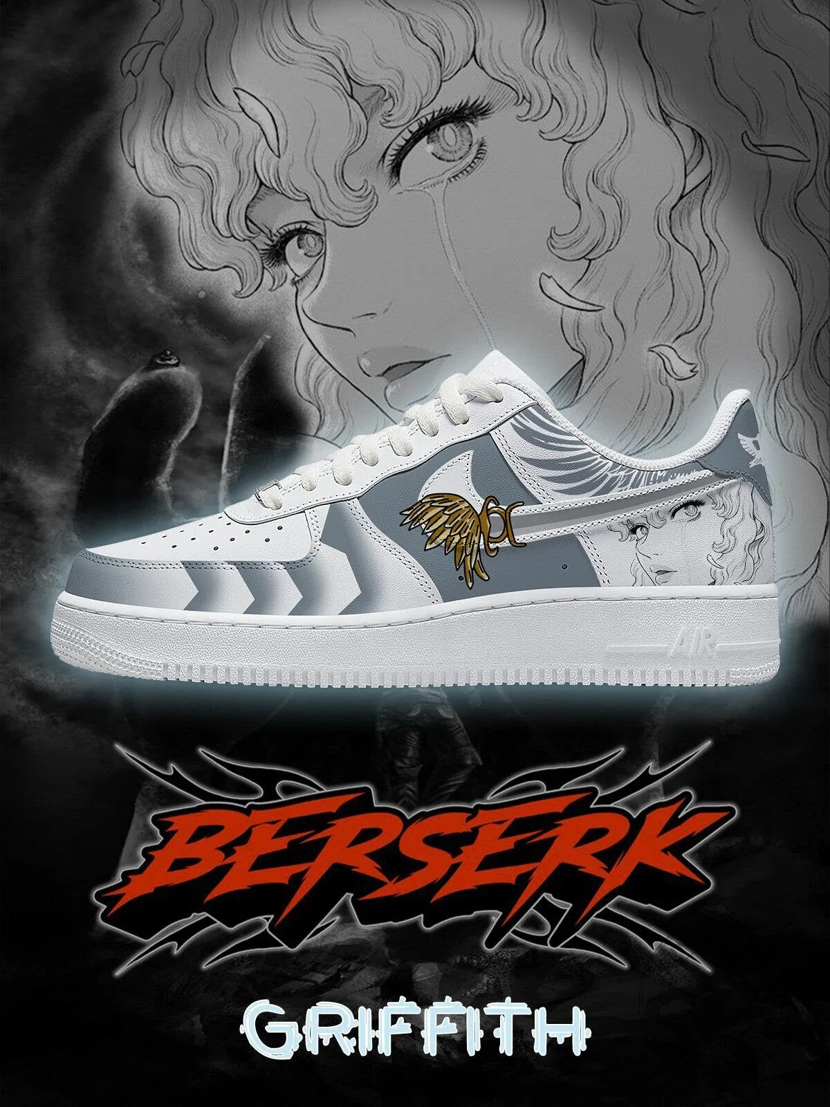 Berserk Griffith Anime Manga Style Custom Sneakers