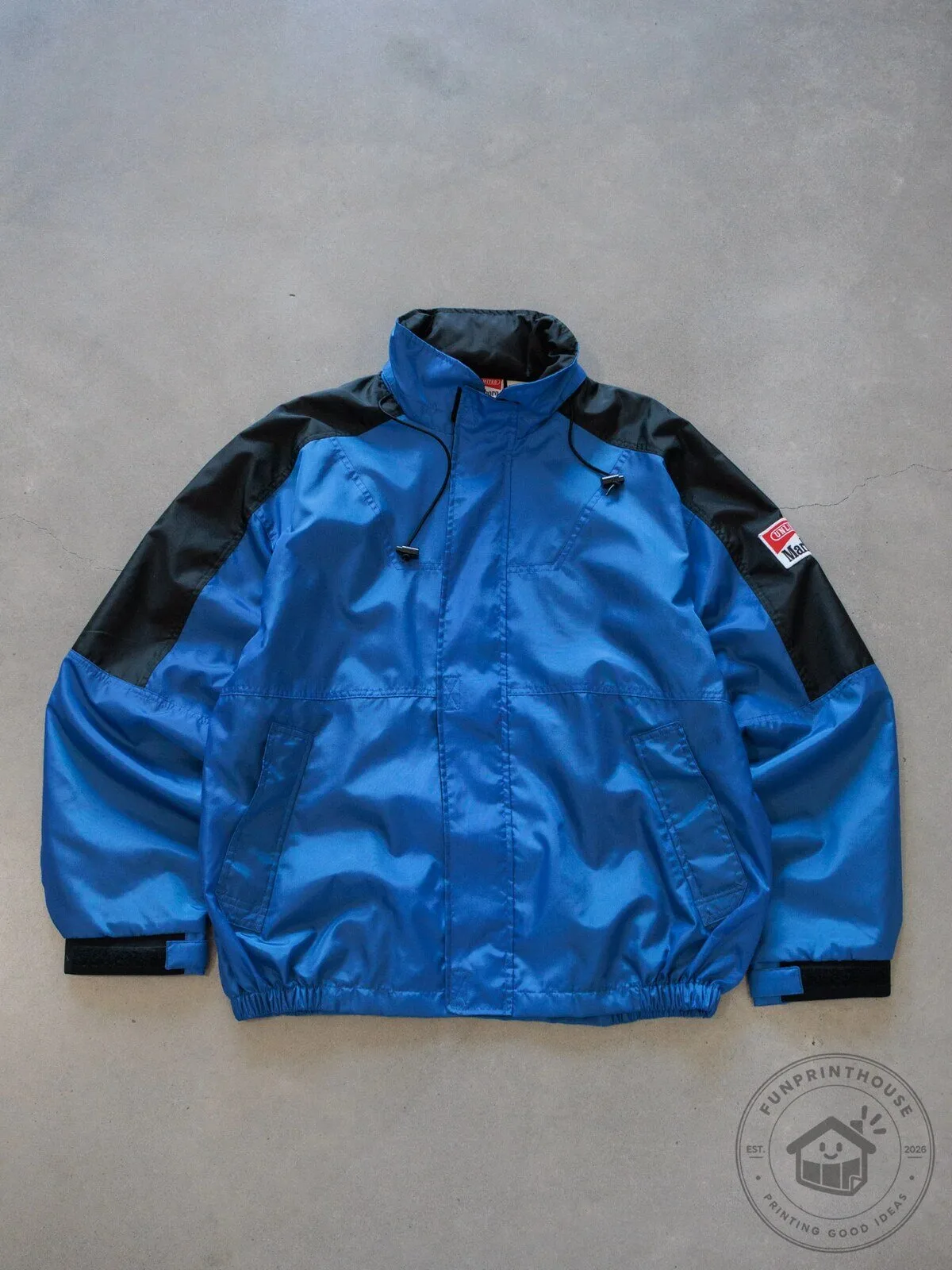 Vintage Marlboro Unlimited Blue Colorblock Windbreaker Jacket 2 Vintage Marlboro Unlimited Blue Colorblock Windbreaker Jacket