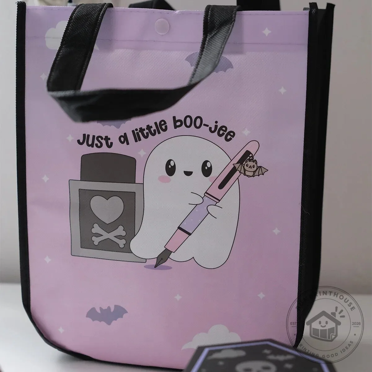 Just A Little Boo-Jee Cute Ghost Halloween Trick Or Treat Tote Bag