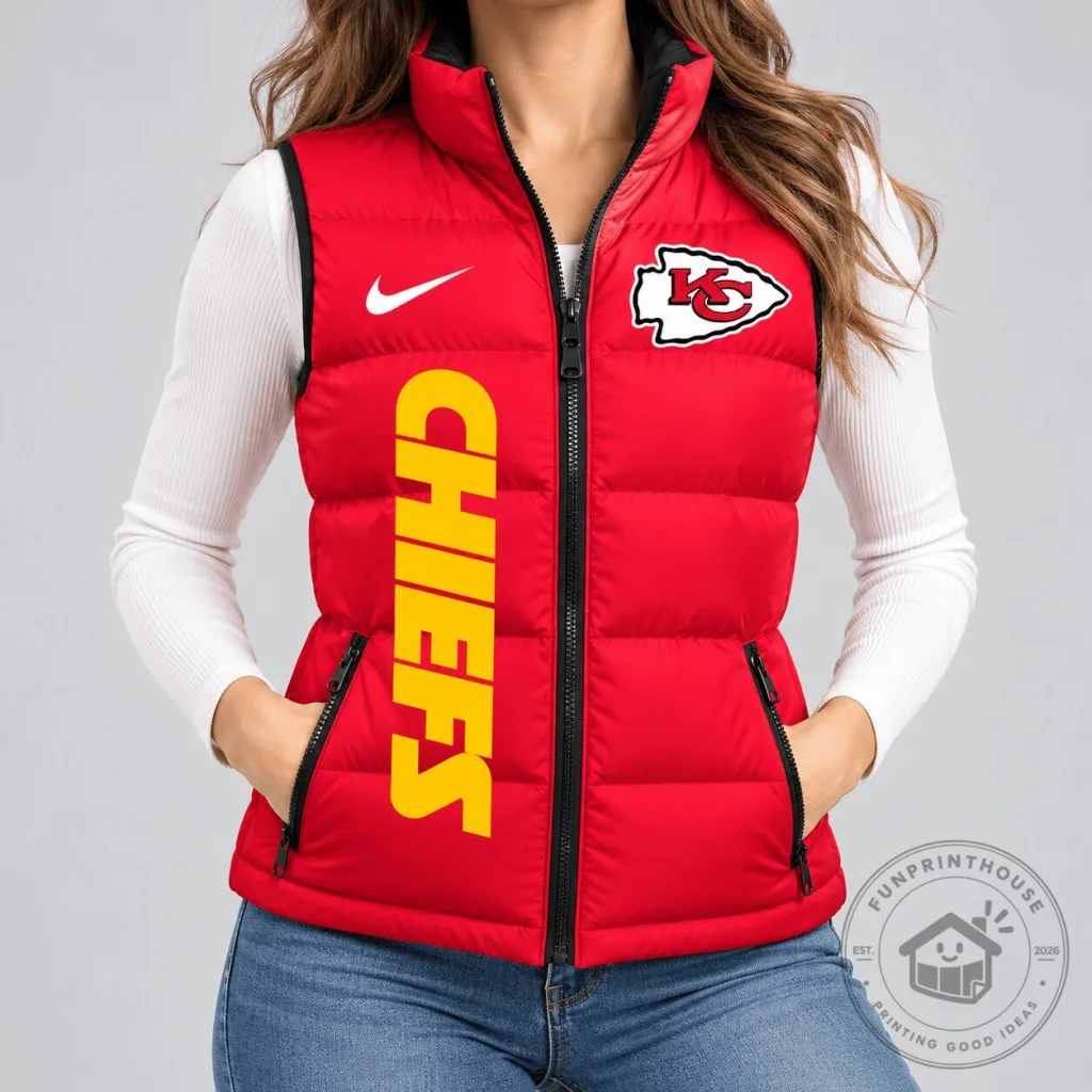 Kansas City Chiefs National Football League Red Puffer Vest Kansas City Chiefs National Football League Red Puffer Vest