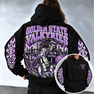 Golden State Valkyries Basketball Skeleton Player Black Hoodie