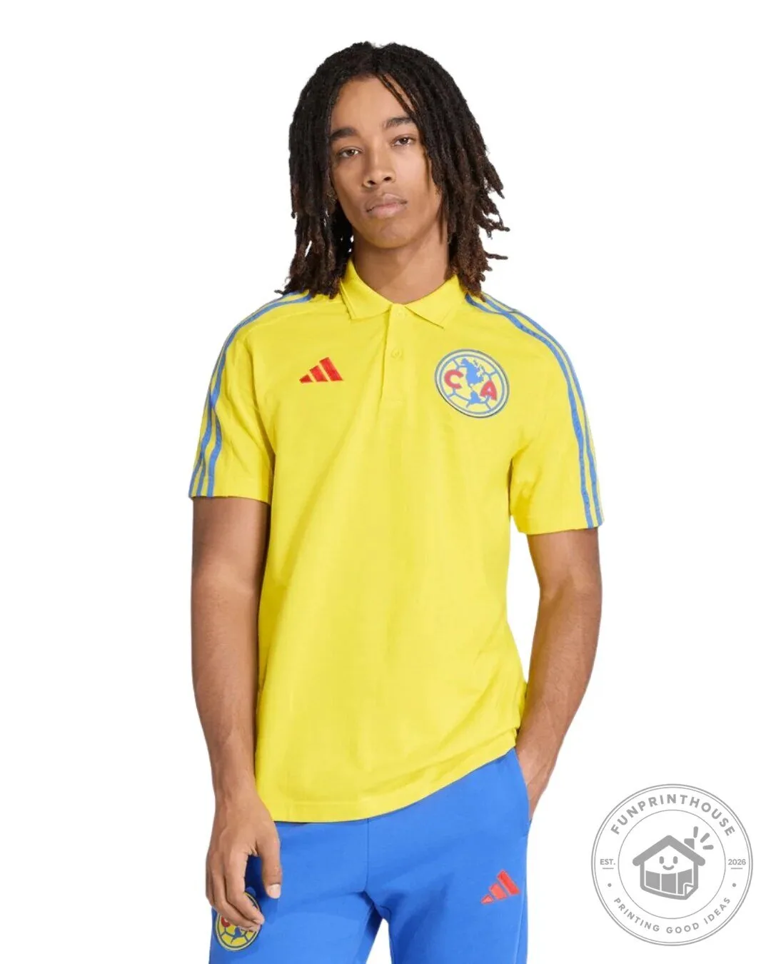 Club America 2026-2027 DNA Polo Shirt with Blue Stripes